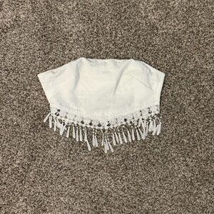 SHEIN White Lace Strapless Top